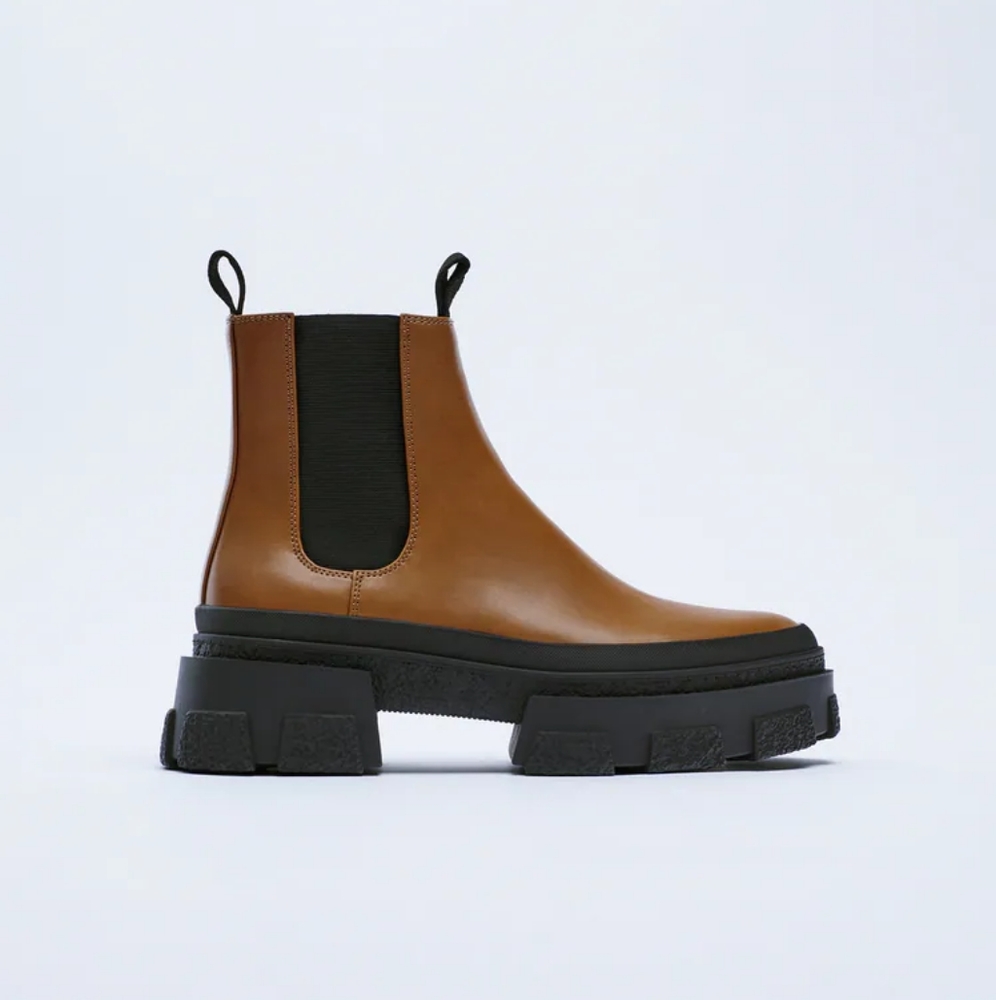 Zara lug sole Chelsea boots